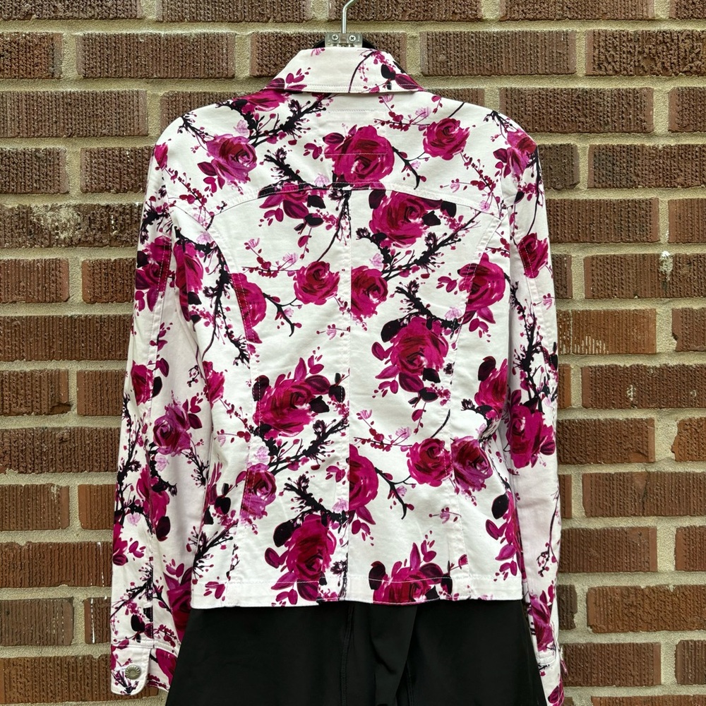 Live A Little Buttons White hot pick floral Jacket Size Small - Picture 2 of 6